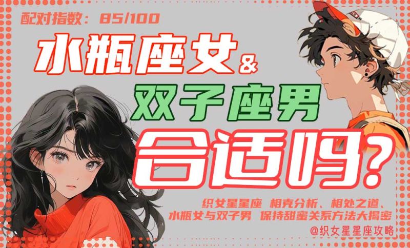 水瓶座女双子座男爱情配图