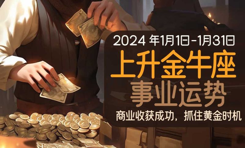 2024年1月上升金牛座事业运势：商业成功，抓住黄金时机