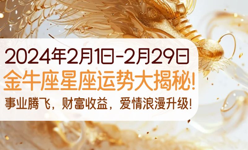 2024年2月金牛座星座运势大揭秘！事业腾飞，财富收益，爱情浪漫升级！