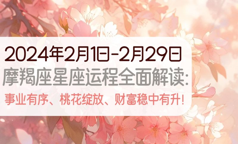 2024年2月摩羯座星座运程全面解读：事业有序、桃花绽放、财富稳中有升！