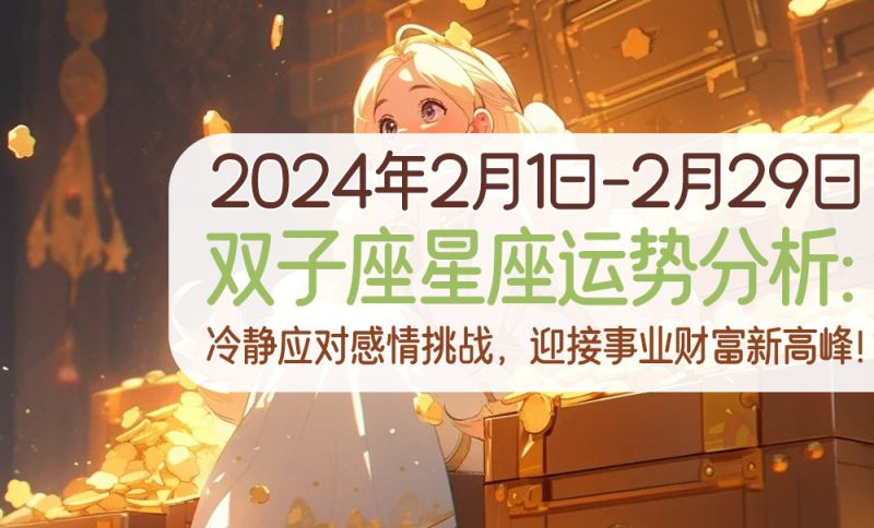 2024年2月双子座星座分析：冷静应对感情挑战，迎接事业财富新高峰！