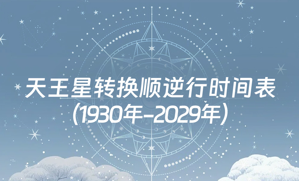 天王星转换1930年-2029年顺逆行时间表