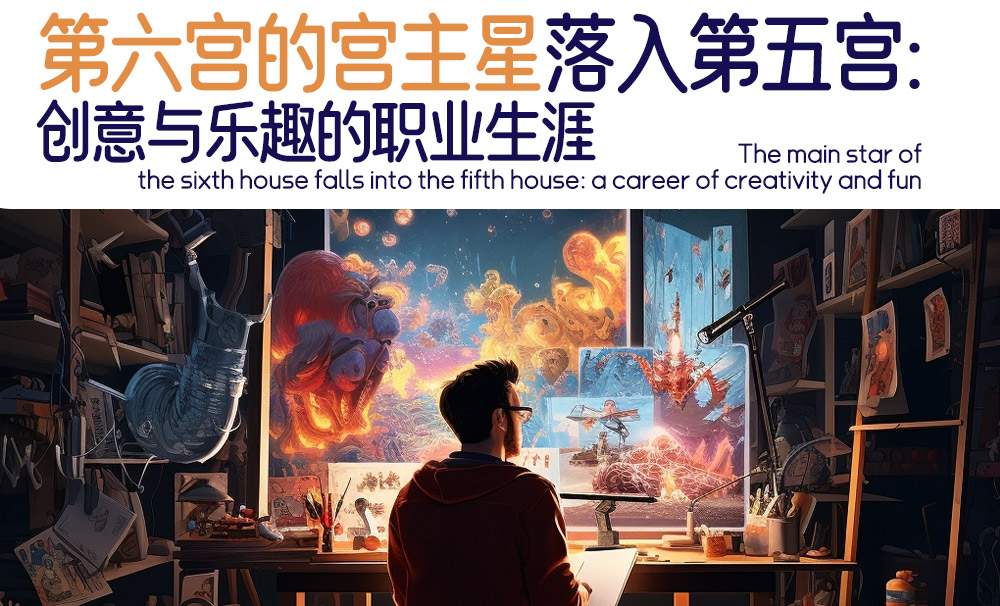 第六宫的宫主星落入第五宫：创意与乐趣的职业生涯