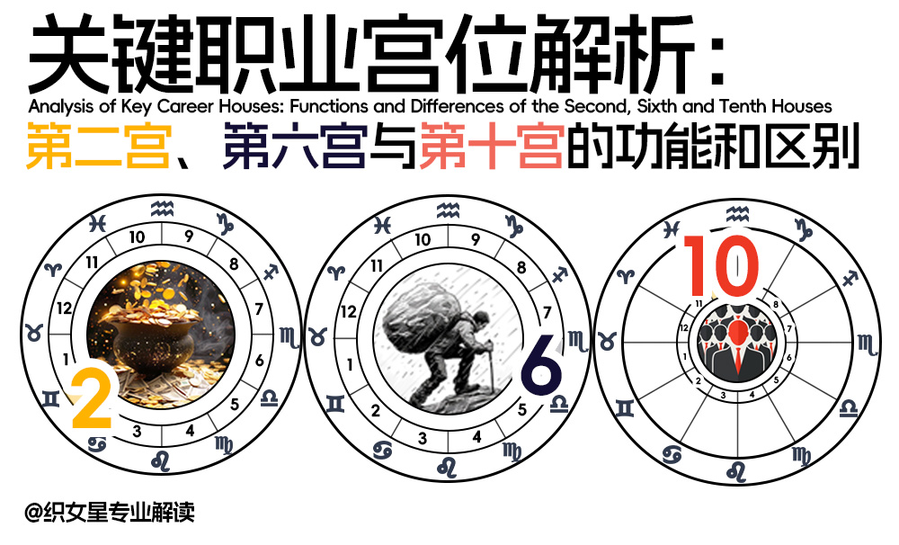 关键职业宫位解析：第二宫、第六宫与第十宫的功能和区别