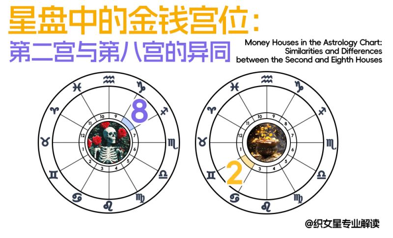 星盘中的金钱宫位：第二宫与第八宫的异同