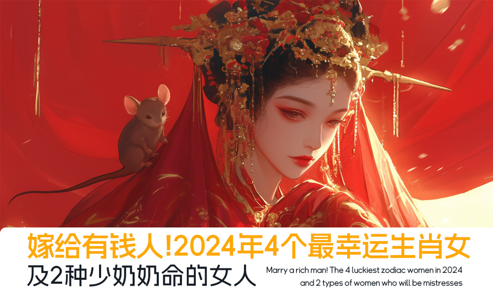 嫁给有钱人！2024年4个最幸运生肖女及2种少奶奶命的女人