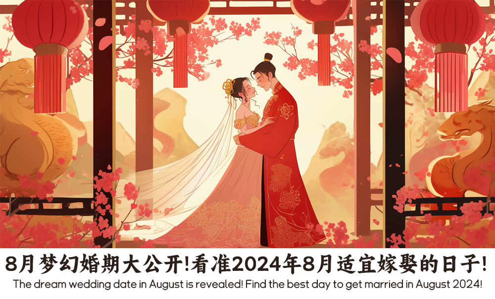 8月梦幻婚期大公开！看准2024年8月适宜嫁娶的日子！