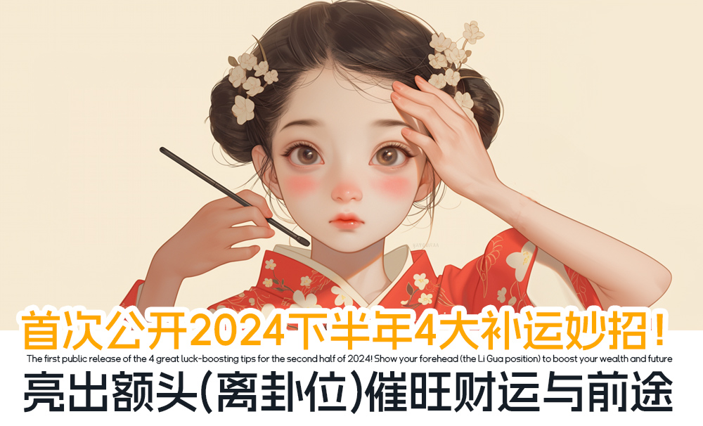 首次公开2024下半年4大补运妙招！亮出额头（离卦位）催旺财运与前途