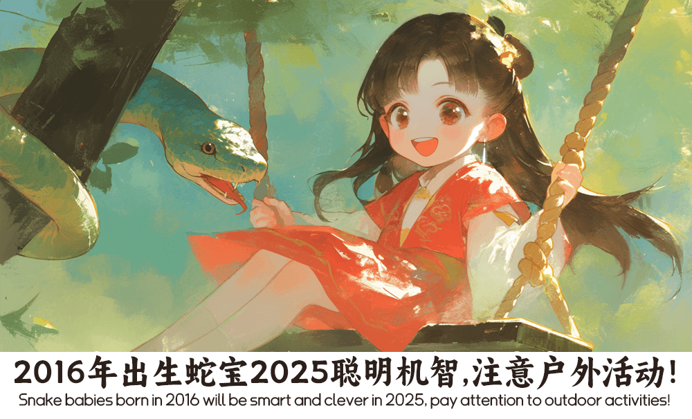 2016年出生蛇宝2025聪明机智，注意户外活动！
