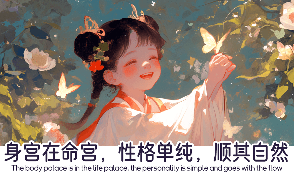 身宫在命宫，性格单纯，顺其自然