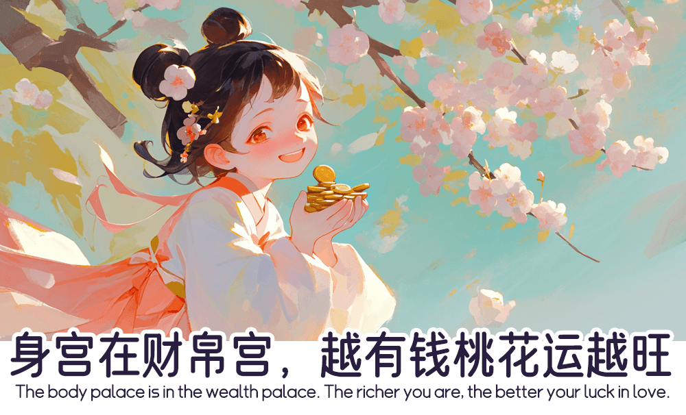 身宫在财帛宫，越有钱桃花运越旺