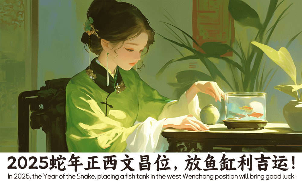 2025蛇年正西文昌位，放鱼缸利吉运！