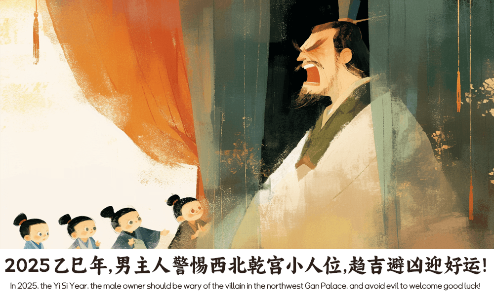 2025乙巳年，男主人警惕西北乾宫小人位，趋吉避凶迎好运！