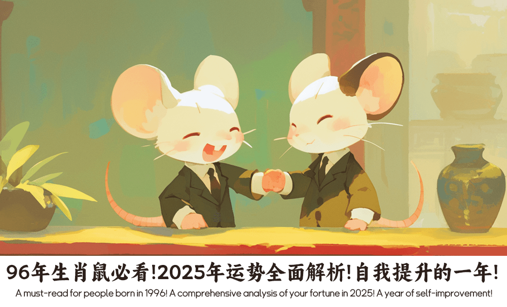 96年生肖鼠必看！2025年运势全面解析！自我提升的一年！