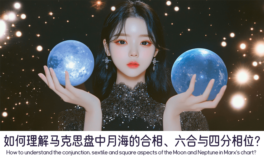 如何理解马克思盘中月海的合相、六合与四分相位？