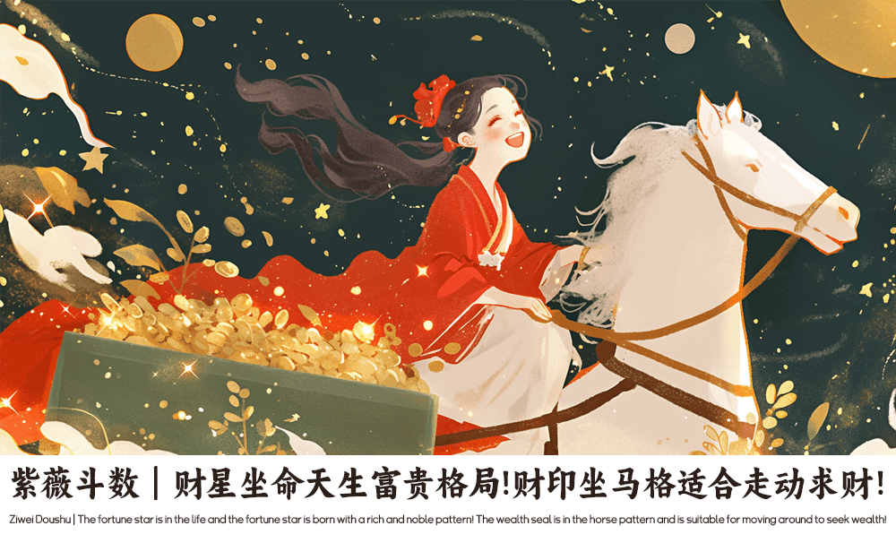 紫薇斗数｜财星坐命天生富贵格局！财印坐马格适合走动求财！