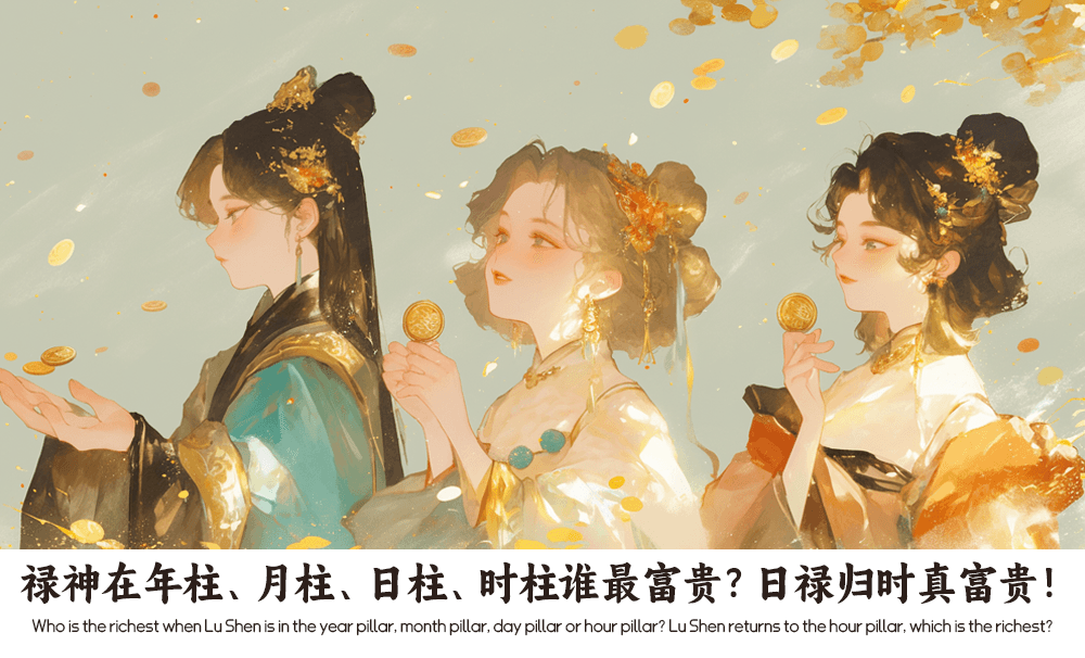 禄神在年柱、月柱、日柱、时柱谁最富贵？日禄归时真富贵！