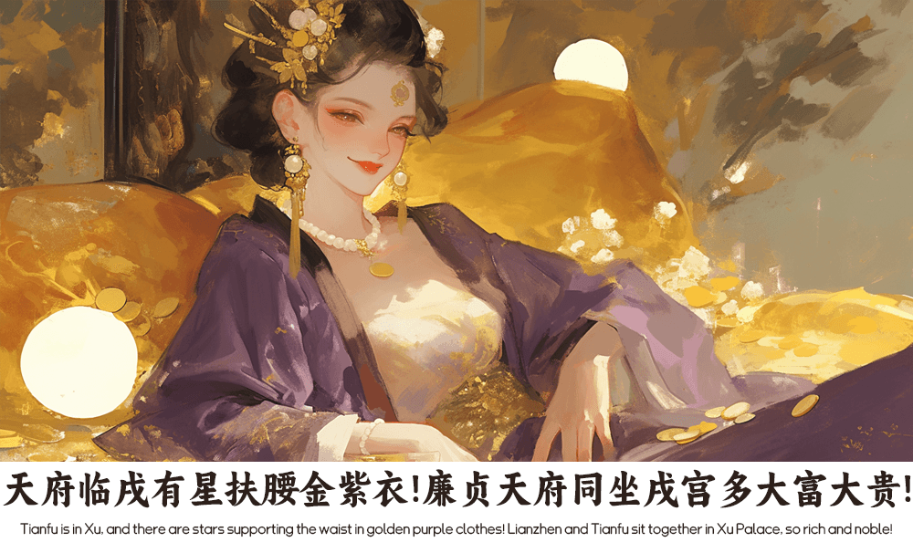 天府临戌有星扶腰金紫衣！廉贞天府同坐戌宫多大富大贵！