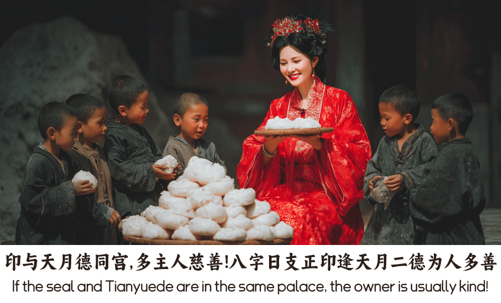 印与天月德同宫，多主人慈善！八字日支正印逢天月二德为人多善