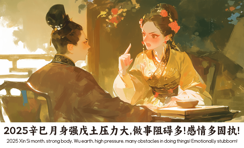 2025辛巳月身强戊土压力大，做事阻碍多！感情多固执！