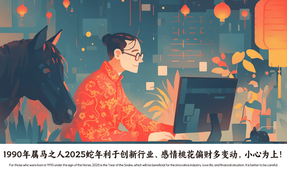 1990年属马之人2025蛇年利于创新行业、感情桃花偏财多变动，小心为上！