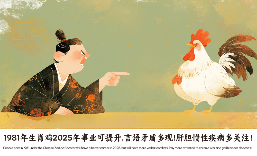 1981年生肖鸡2025年事业可提升，言语矛盾多现！肝胆慢性疾病多关注！