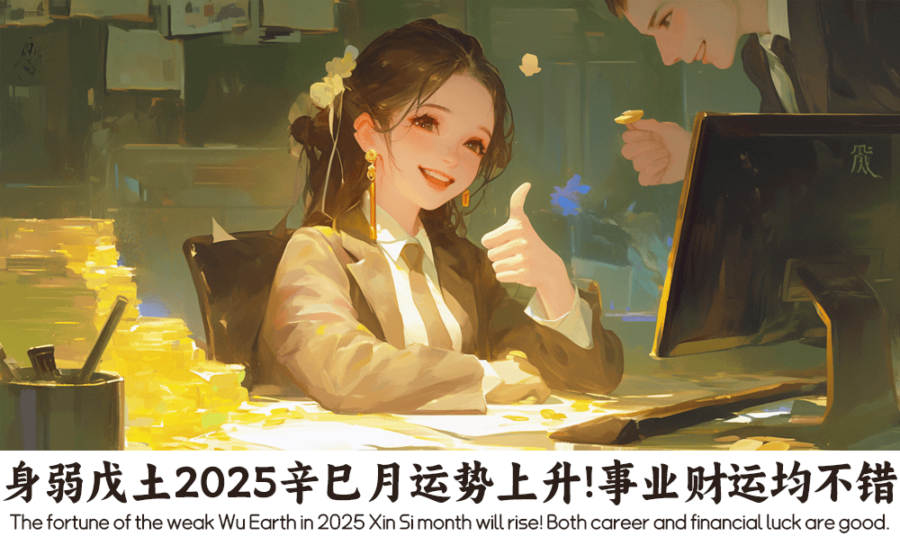 身弱戊土2025辛巳月运势上升！事业财运均不错。