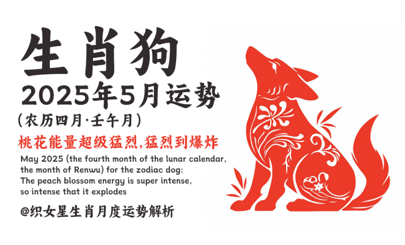 2025年5月（农历四月·壬午月）生肖狗运势