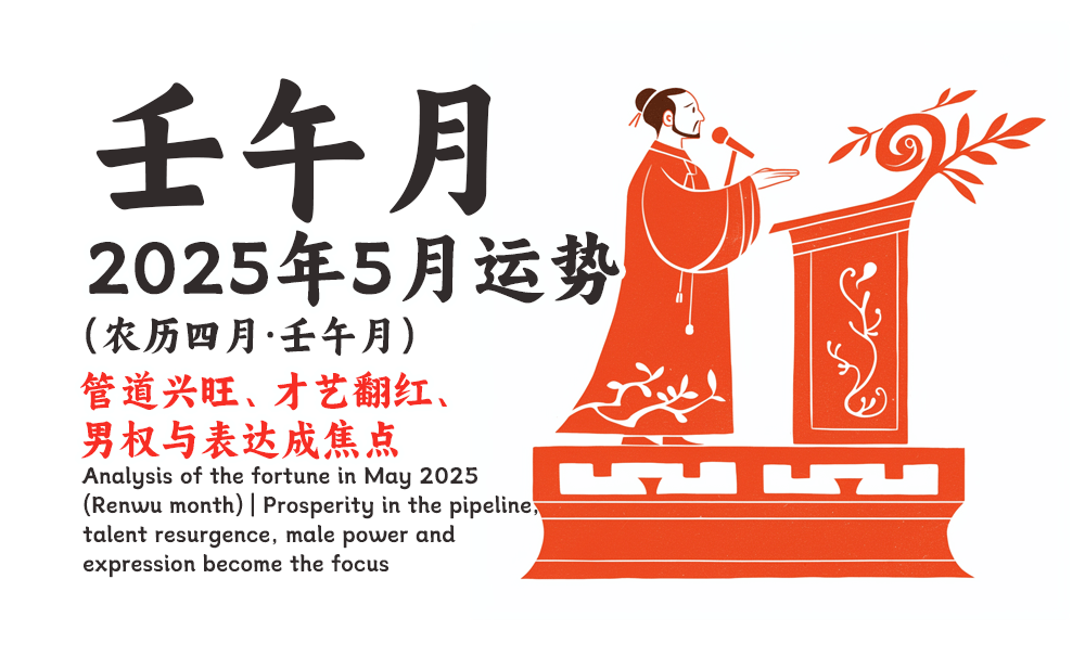 2025年5月农历四月（壬午月）运势解析｜管道兴旺、才艺翻红、男权与表达成焦点