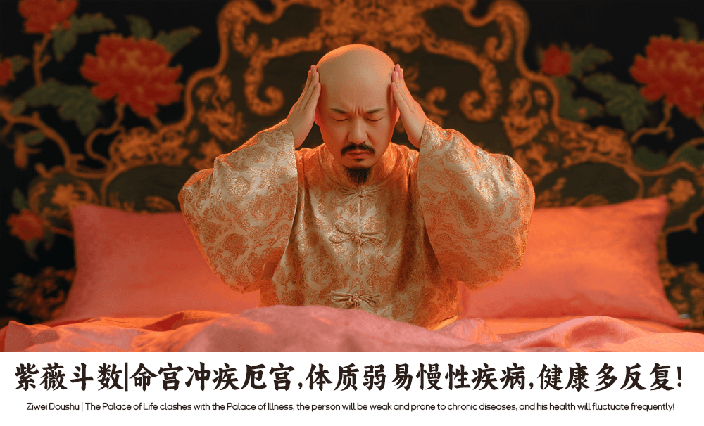 紫薇斗数|命宫冲疾厄宫，体质弱易慢性疾病，健康多反复！
