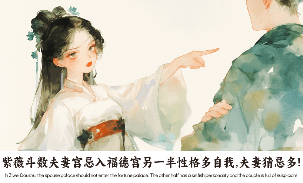 紫薇斗数夫妻宫忌入福德宫另一半性格多自我，夫妻猜忌多！