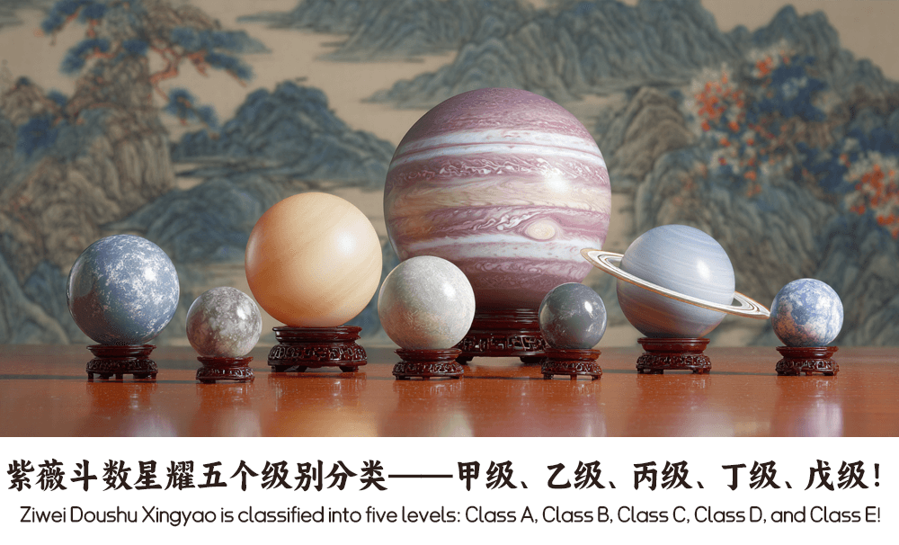 紫薇斗数星耀五个级别分类——甲级、乙级、丙级、丁级、戊级！
