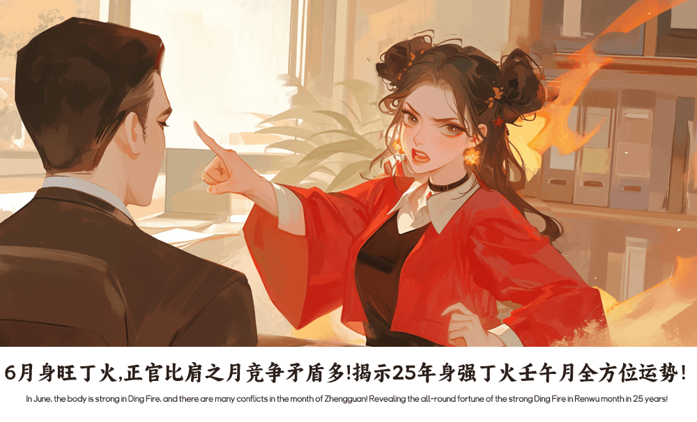 6月身旺丁火，正官比肩之月竞争矛盾多！揭示25年身强丁火壬午月全方位运势！