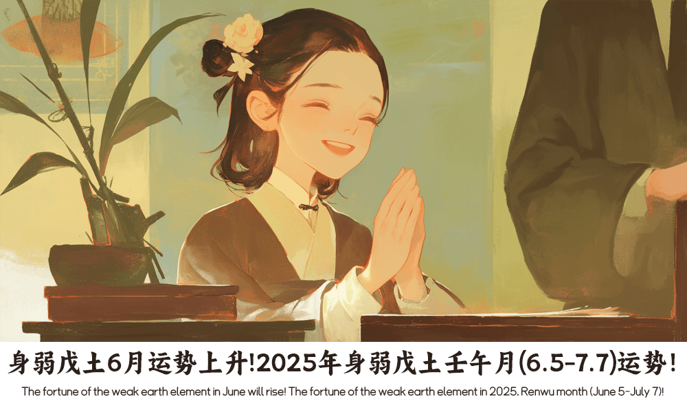 身弱戊土6月运势上升！2025年身弱戊土壬午月（6.5-7.7）运势！