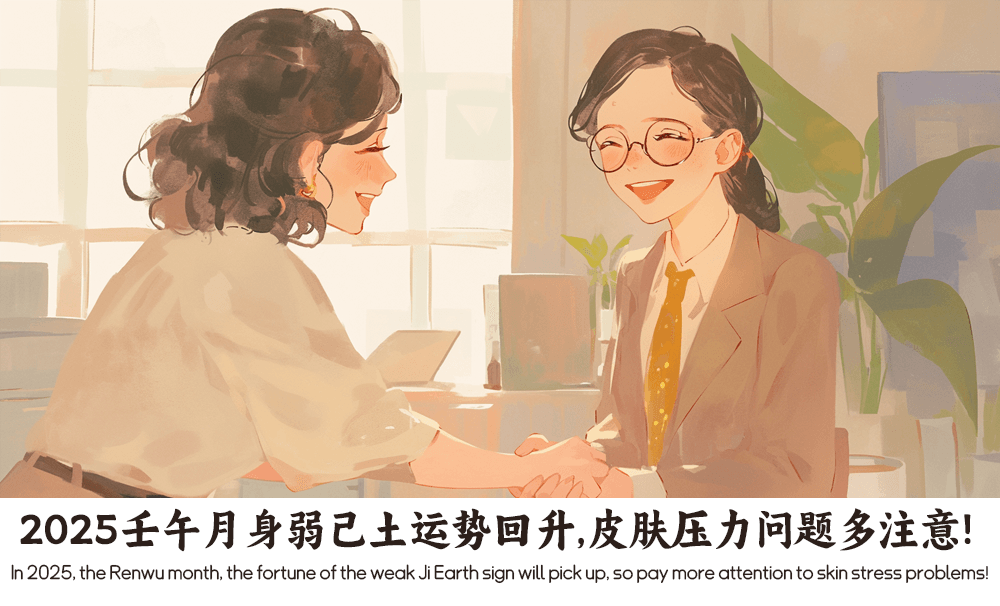 2025壬午月身弱己土运势回升，皮肤压力问题多注意！