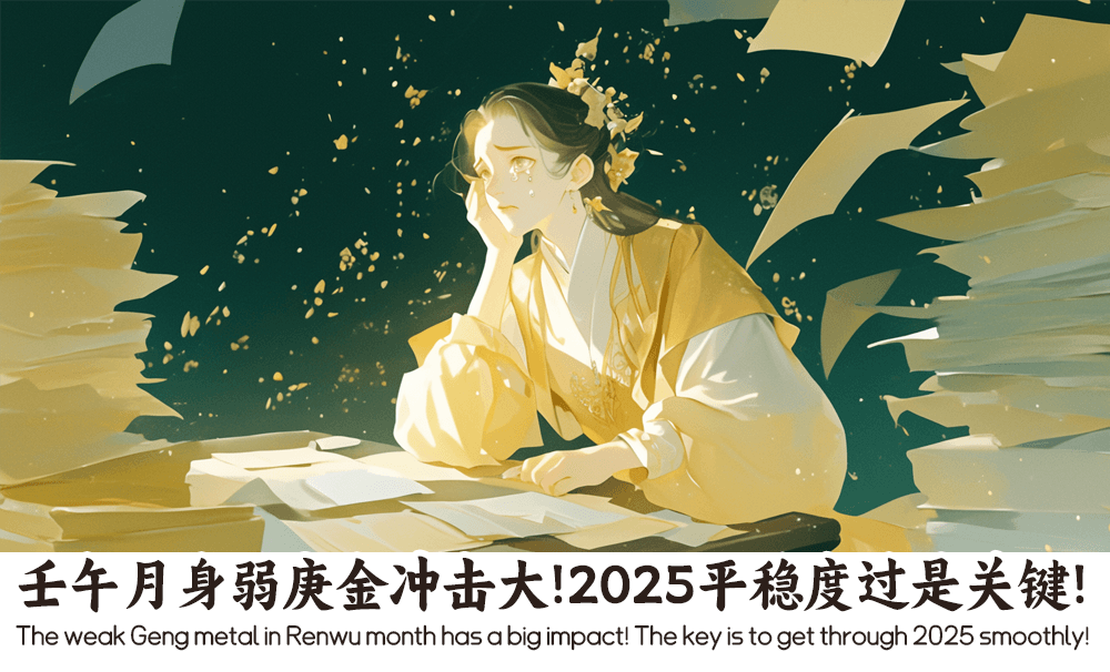壬午月身弱庚金冲击大！2025平稳度过是关键！