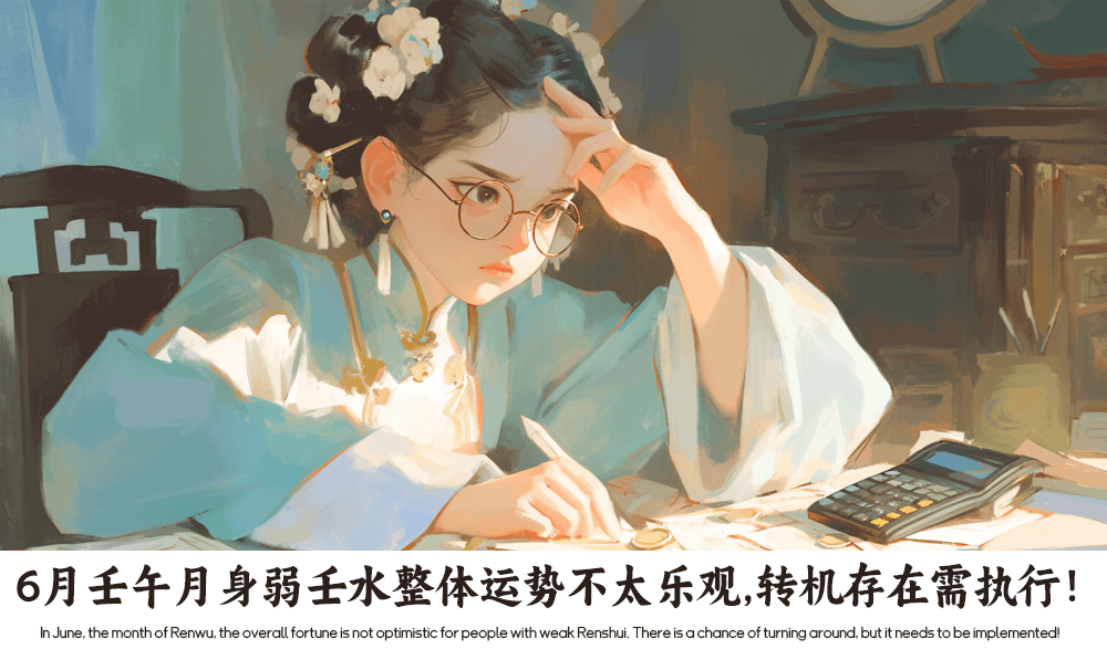 6月壬午月身弱壬水整体运势不太乐观，转机存在需执行！