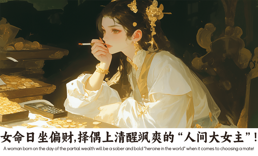 女命日坐偏财，择偶上清醒飒爽的“人间大女主”！