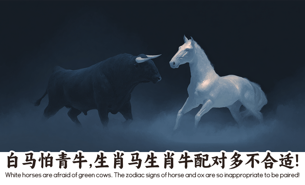 白马怕青牛，生肖马生肖牛配对多不合适！