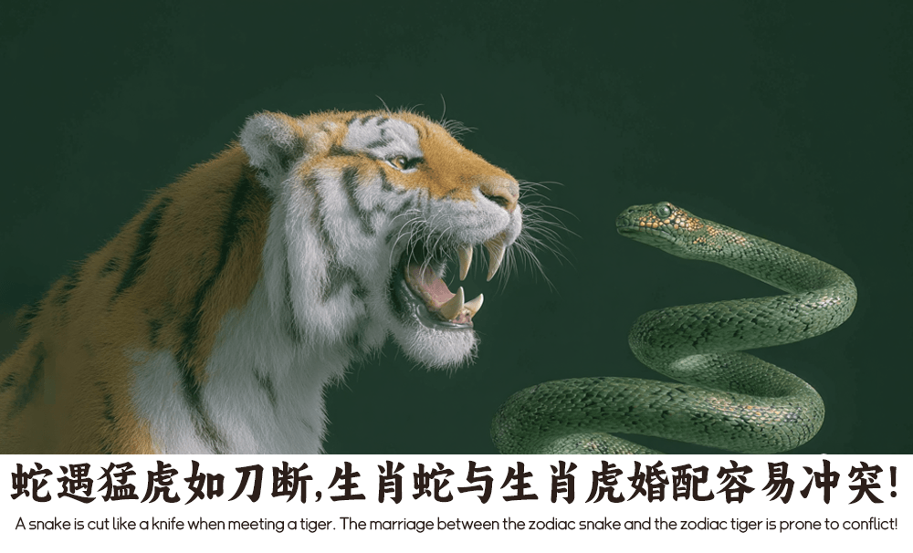 蛇遇猛虎如刀断，生肖蛇与生肖虎婚配容易冲突！