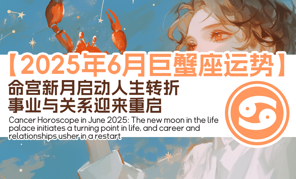 2025年6月巨蟹座运势详解：命宫新月启动人生转折，事业与关系迎来重启