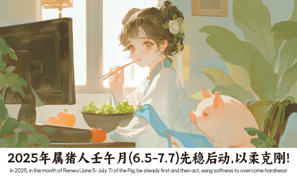 2025年属猪人壬午月（6.5-7.7）先稳后动，以柔克刚！