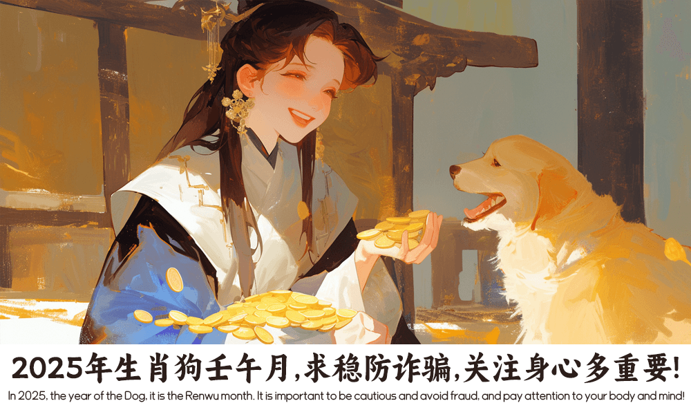 2025年生肖狗壬午月，求稳防诈骗，关注身心多重要！