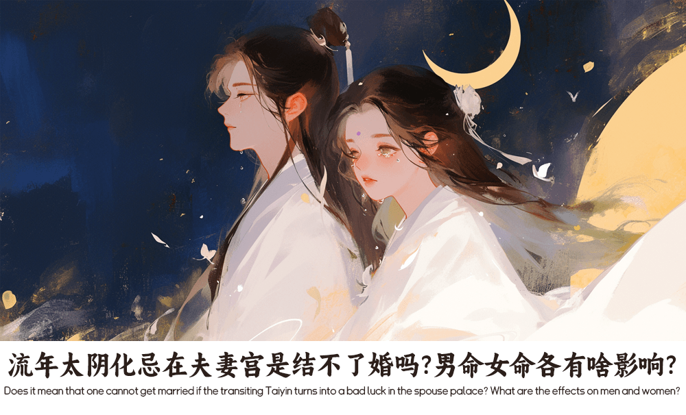 流年太阴化忌在夫妻宫是结不了婚吗？男命女命各有啥影响？