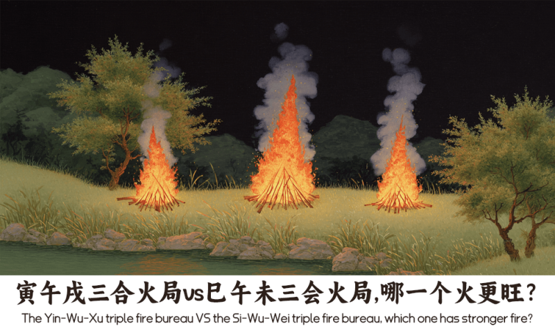 寅午戌三合火局vs巳午未三会火局