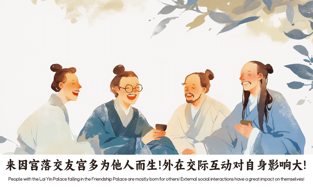 来因宫落交友宫多为他人而生！外在交际互动对自身影响大！