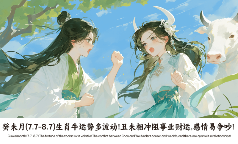 癸未月（7.7-8.7）生肖牛
