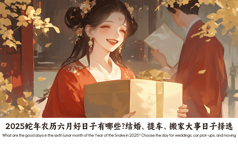 2025蛇年农历六月好日子有哪些？结婚、提车、搬家大事日子择选