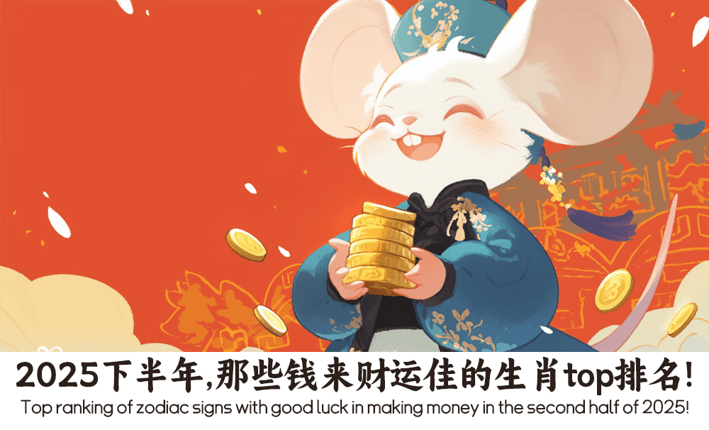 2025下半年，那些钱来财运佳的生肖top排名！