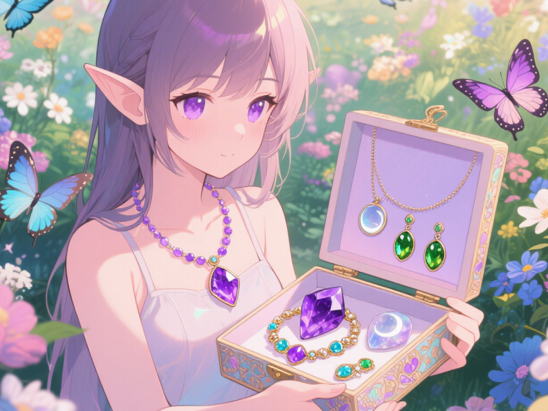 紫水晶、月光石、橄榄石